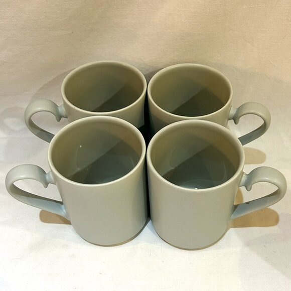 Set 4 Dansk Stoneware Rondure Coffee Tea Mugs Sage Green Glazed Inside MCM VTG - Picture 1 of 8